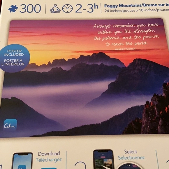 Calm Mindful 300 Piece Puzzle Foggy Mountains Scenery Set. - Picture 8 of 8